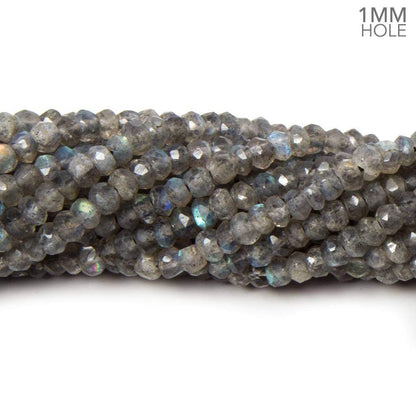 1mm hole Labradorite Faceted Rondelles 3.5-4mm dia. 13.5 inch 127 beads