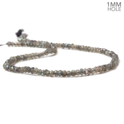 1mm hole Labradorite Faceted Rondelles 3.5-4mm dia. 13.5 inch 127 beads