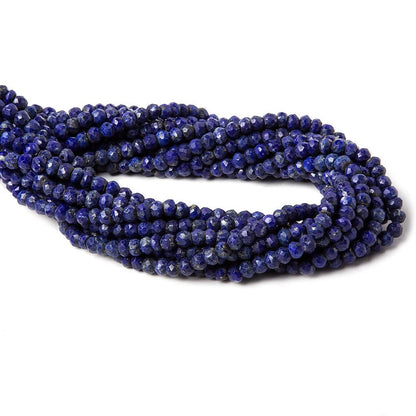1mm hole Lapis Lazuli Faceted Rondelles 3.5-4mm dia. 122 beads