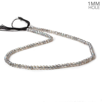 1mm hole Metallic Labradorite Micro Faceted Rondelles 3.5mm dia. 115 beads AAA