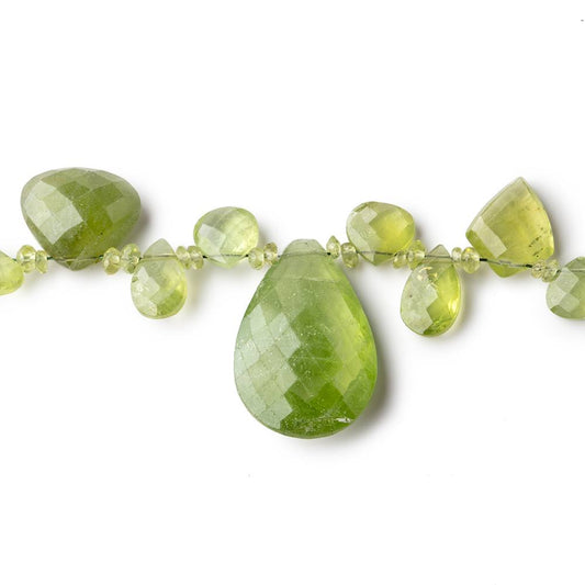 2-22x15mm Peridot Multiple Shape Beads 16 inch 160 pieces