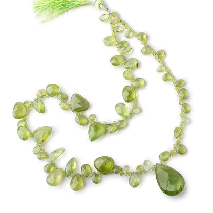 2-23x15mm Peridot Multiple Shape Beads 16 inch 153 pieces