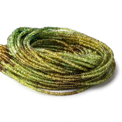 2-2.5mm Green & Brown Apatite Plain Rondelle Beads 16 inch 265 pieces