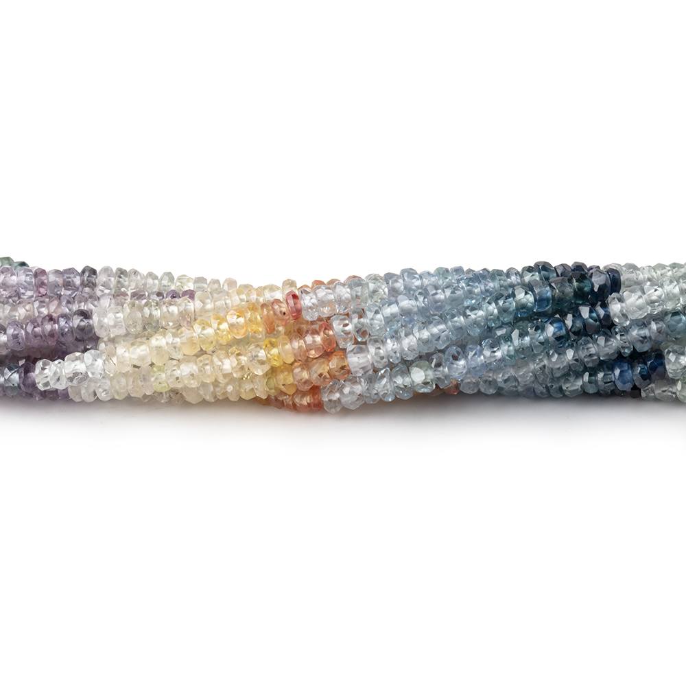 2-2.5mm Multi Color Sapphire Faceted Rondelle Beads 15 inch 300 pieces AAA