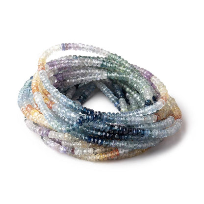 2-2.5mm Multi Color Sapphire Faceted Rondelle Beads 15 inch 300 pieces AAA