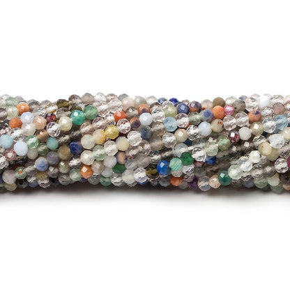 2-2.5mm Multi Gemstone Micro Faceted rondelle beads 13 inch 175 pieces