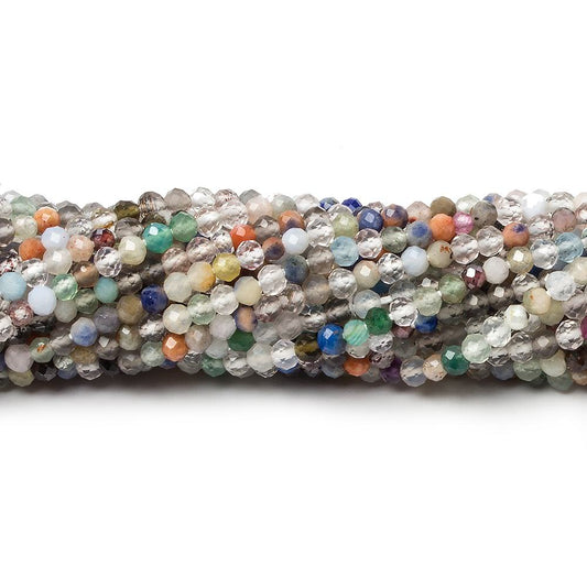 2-2.5mm Multi Gemstone Micro Faceted rondelle beads 13 inch 175 pieces