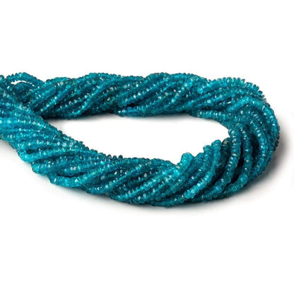 2-2.5mm Neon Apatite Faceted Rondelles 14 inch 200 Beads AA