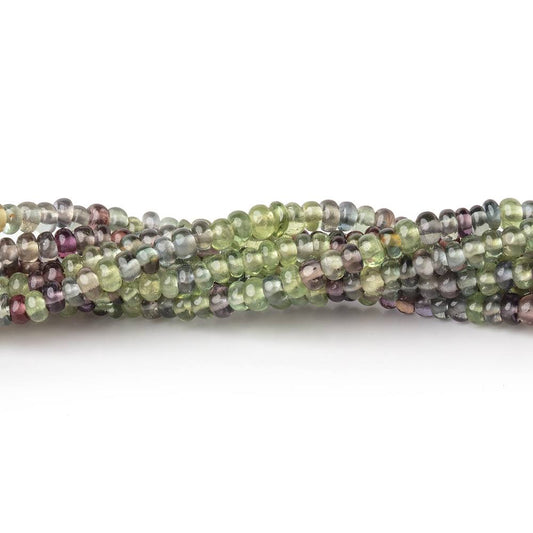 2-2.7mm Multi Color Sapphire Plain Rondelle Beads 15 inch 245 pieces