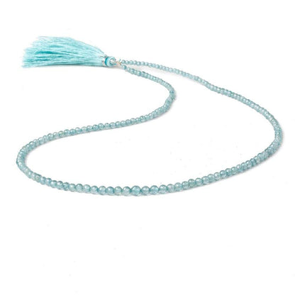 2.5-4mm Blue Zircon micro faceted round 16 inch 146 beads AA