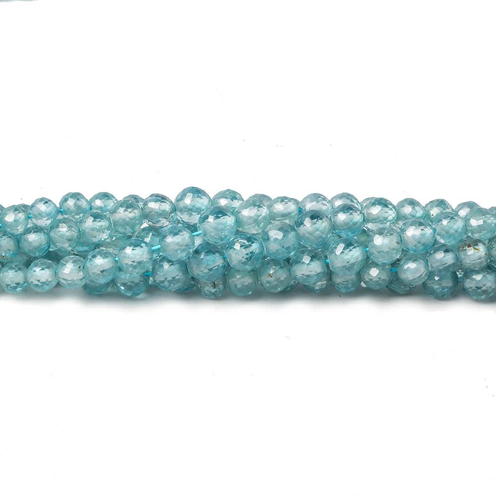 2.5-4mm Blue Zircon micro faceted round 16 inch 146 beads AA