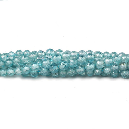 2.5-4mm Blue Zircon micro faceted round 16 inch 146 beads AA