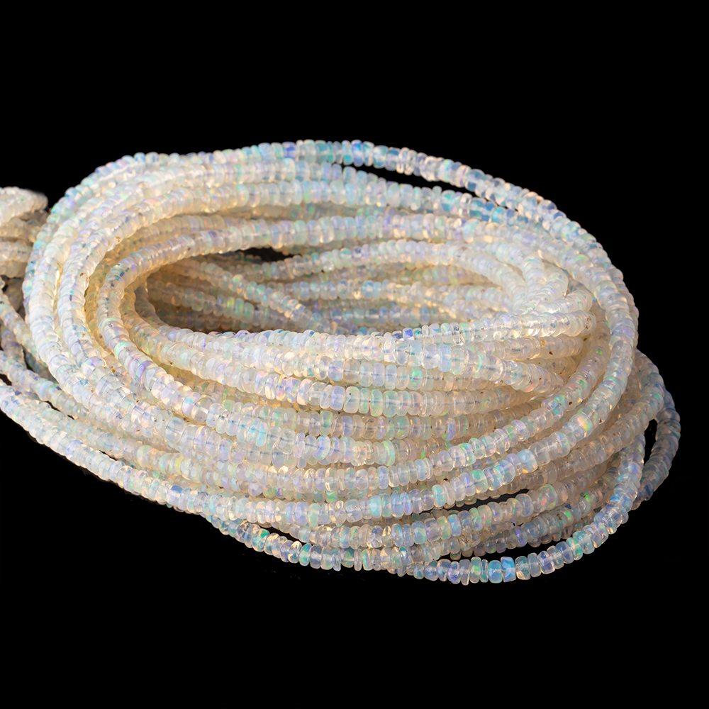 2-3.5mm Pale Ethiopian Opal Plain Rondelle Beads 18 inch 280 pieces