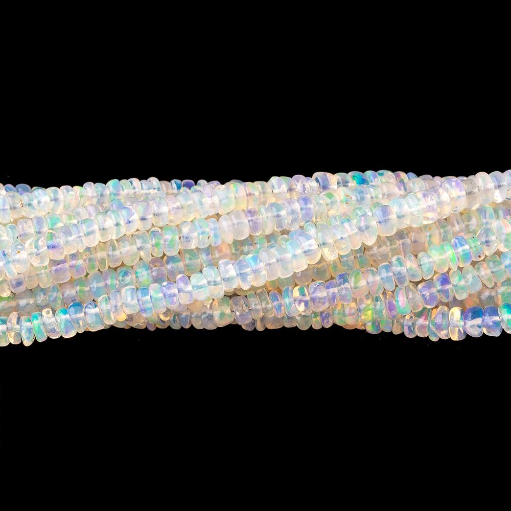 2-3.5mm Pale Ethiopian Opal Plain Rondelle Beads 18 inch 280 pieces