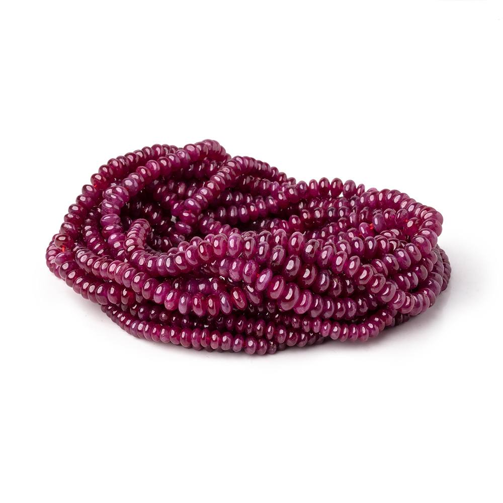 2-3.5mm Ruby Plain Rondelle Beads 16 inch 257 pieces AA
