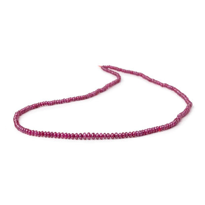 2-3.5mm Ruby Plain Rondelle Beads 16 inch 257 pieces AA