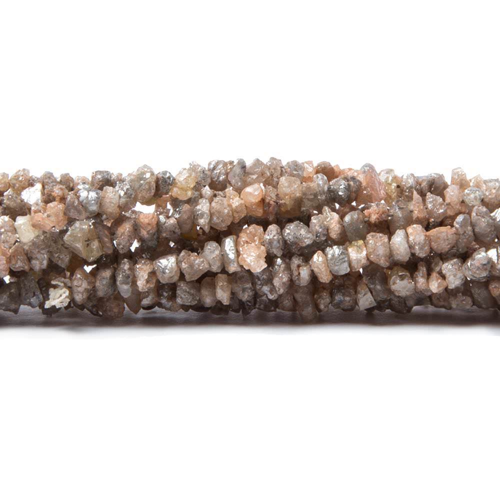 2-3mm Cocoa and Rose Diamond Beads Unfaceted Nugget