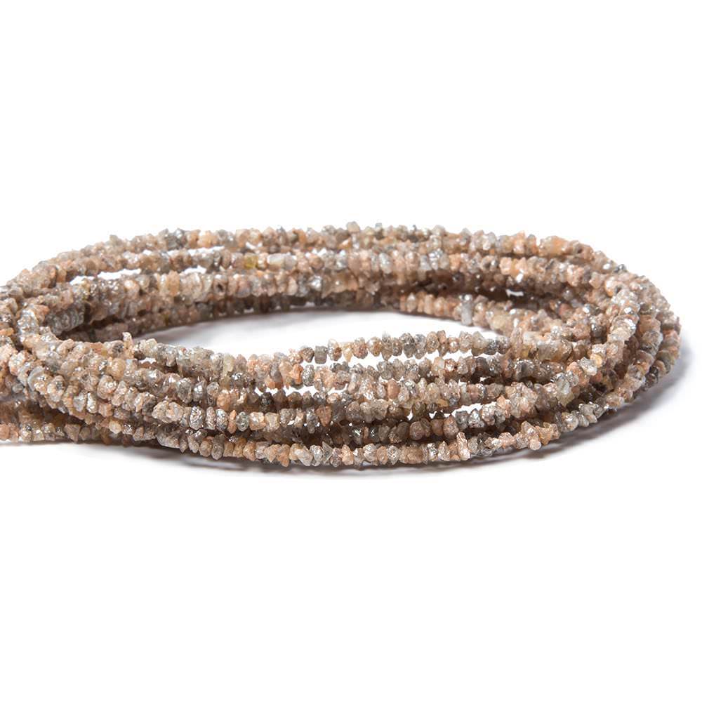 2-3mm Cocoa and Rose Diamond Beads Unfaceted Nugget