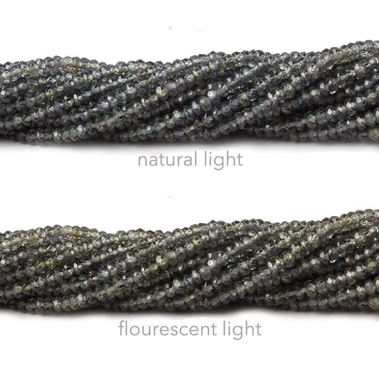 2-3mm Color Change Sapphire micro faceted rondelle beads 16 inch 250+ pieces
