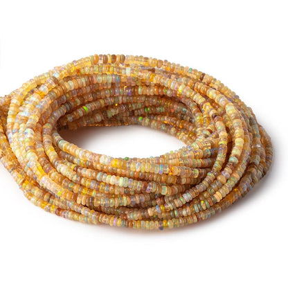 2-3mm Dark Golden Ethiopian Opal plain rondelle beads 18 inch 300 pieces AA