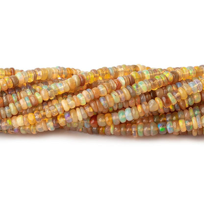 2-3mm Dark Golden Ethiopian Opal plain rondelle beads 18 inch 300 pieces AA