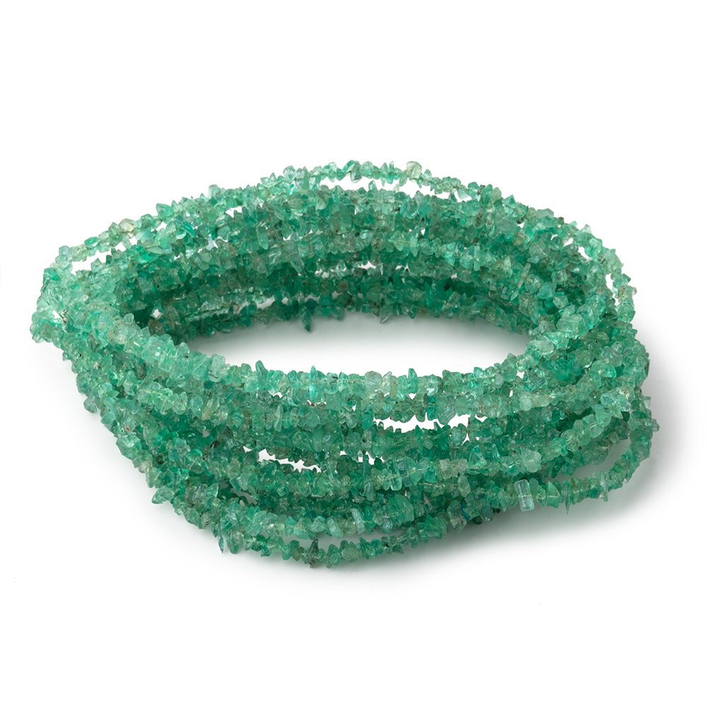 2-3mm Light Zambian Emerald Chip Beads 15 inch 300 pieces