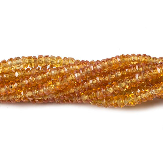 2-3mm Orange Songea Sapphire Faceted Rondelle Beads 16 inch 302 pieces
