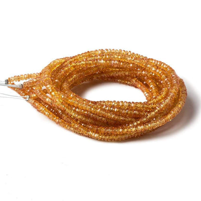 2-3mm Orange Songea Sapphire Faceted Rondelle Beads 16 inch 302 pieces
