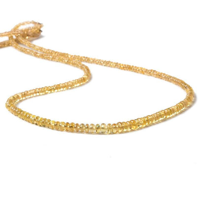 2 - 3mm Orangy Yellow Sapphire Plain Rondelle Beads 18 inch 300 pieces