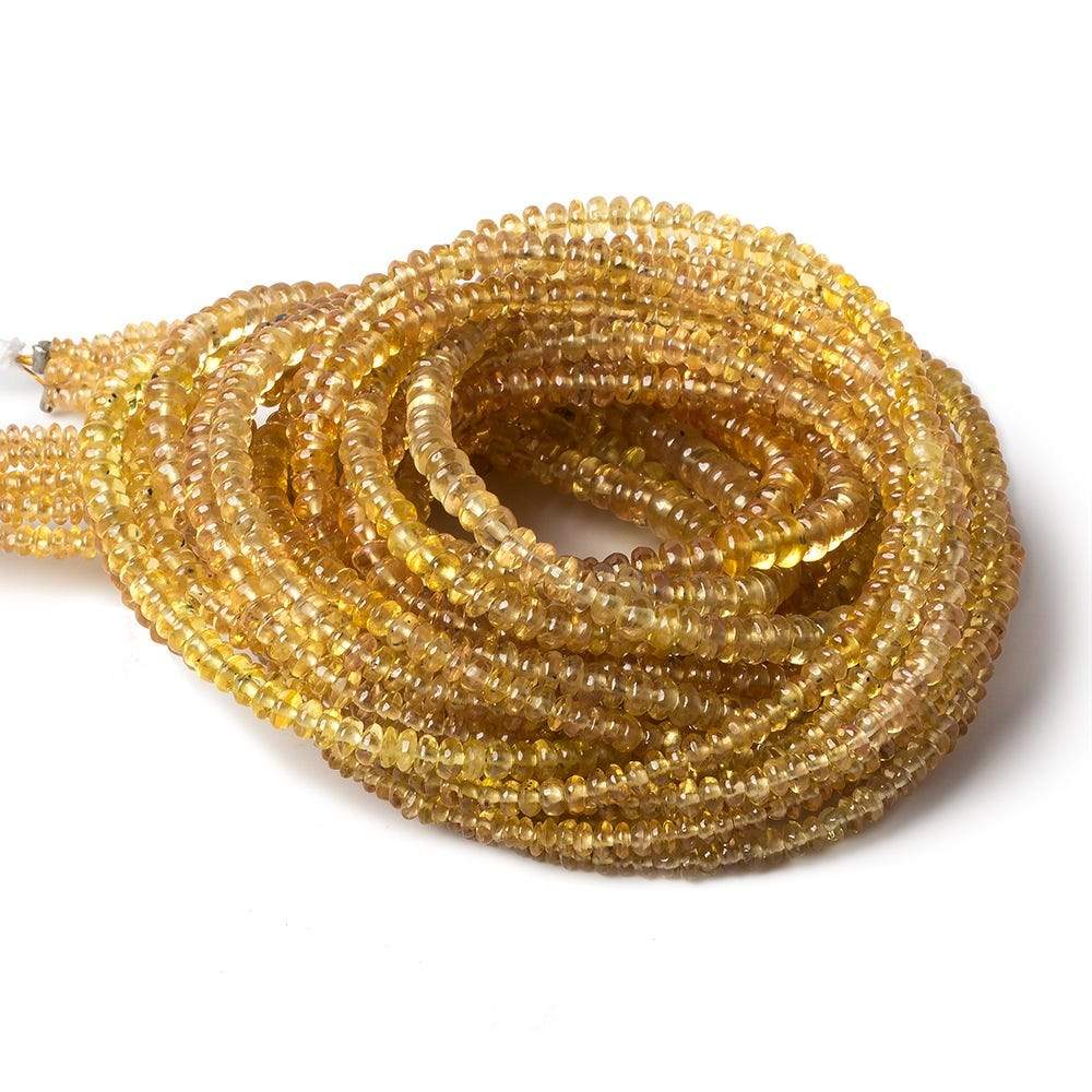 2 - 3mm Orangy Yellow Sapphire Plain Rondelle Beads 18 inch 300 pieces