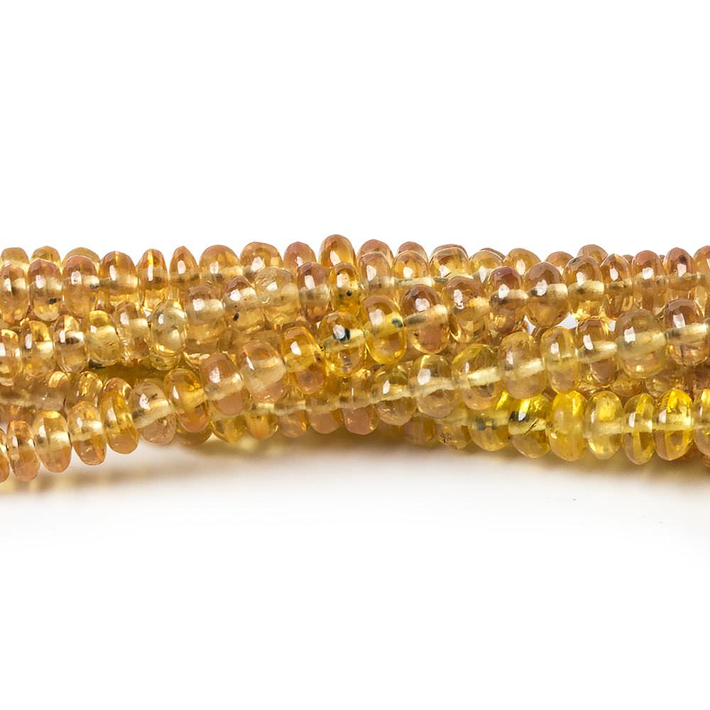 2 - 3mm Orangy Yellow Sapphire Plain Rondelle Beads 18 inch 300 pieces