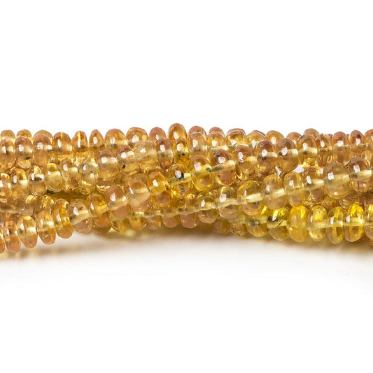 2 - 3mm Orangy Yellow Sapphire Plain Rondelle Beads 18 inch 300 pieces