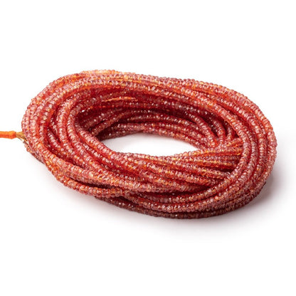 2-3mm Padparadscha Sapphire Faceted Rondelle Beads 18 inch 272 pieces AA