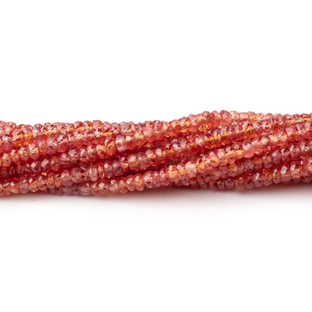 2-3mm Padparadscha Sapphire Faceted Rondelle Beads 18 inch 272 pieces AA