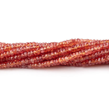 2-3mm Padparadscha Sapphire Faceted Rondelle Beads 18 inch 272 pieces AA