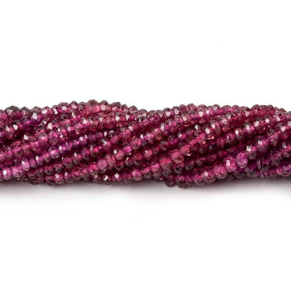 2-3mm Rhodolite Garnet faceted rondelle Beads 14 inch 160 pieces