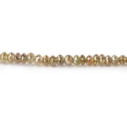 2-3mm Rich Champagne Diamond Faceted Rondelle Beads 16 inch 252 pieces