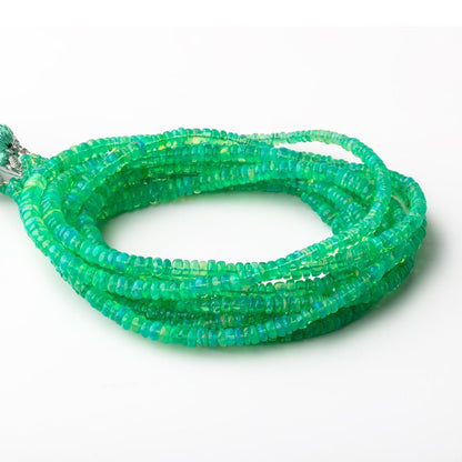 2-4.5mm Lime Green Ethiopian Opal Plain Rondelle Beads 17 inch 245 pieces