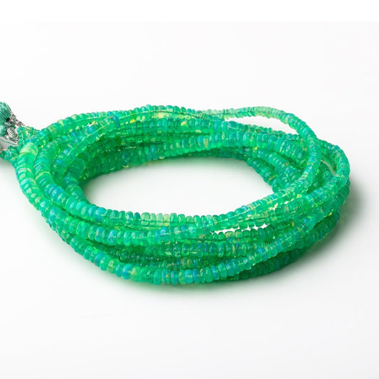 2-4.5mm Lime Green Ethiopian Opal Plain Rondelle Beads 17 inch 245 pieces