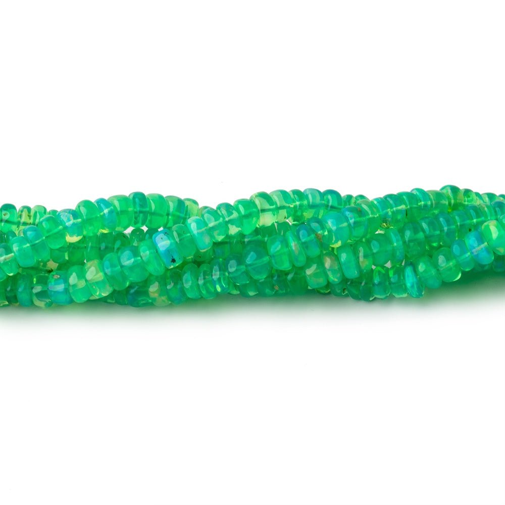 2-4.5mm Lime Green Ethiopian Opal Plain Rondelle Beads 17 inch 245 pieces