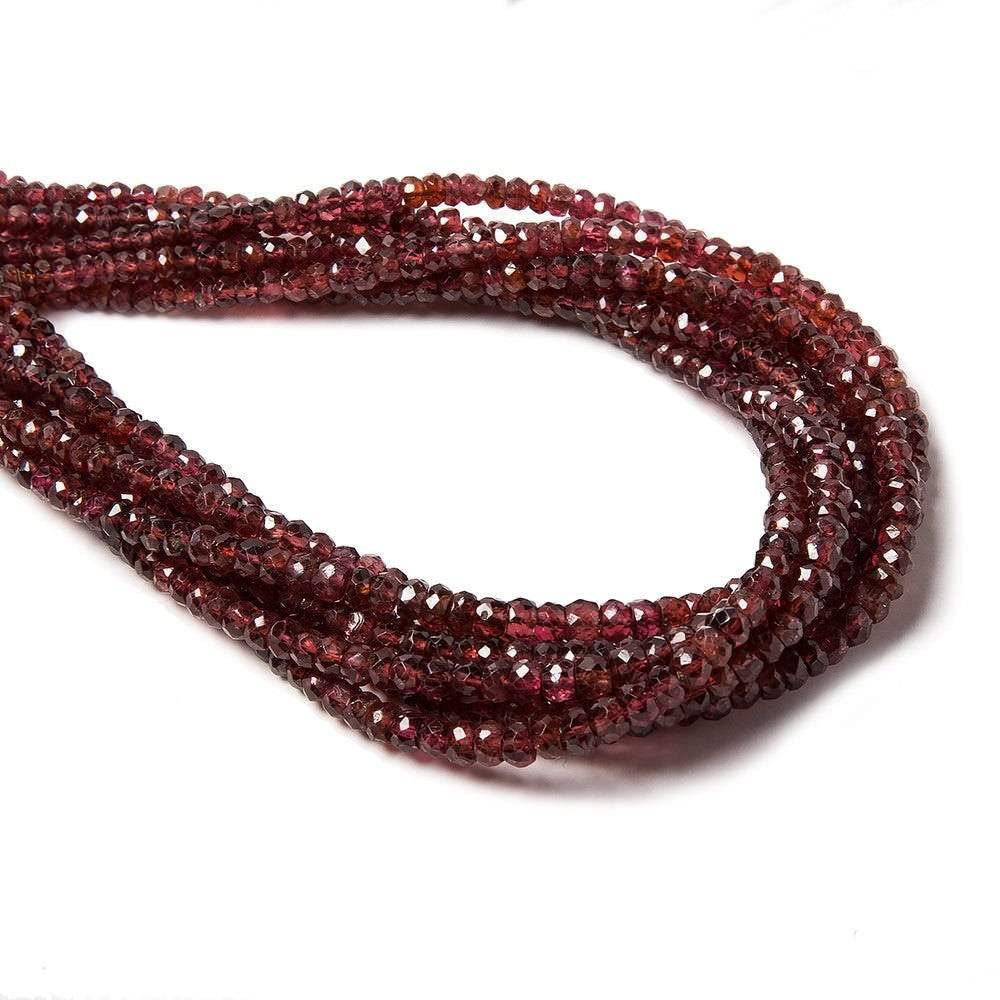 2-4mm Candy Apple Red Spinel faceted rondelle Beads 16 inch 220 pieces