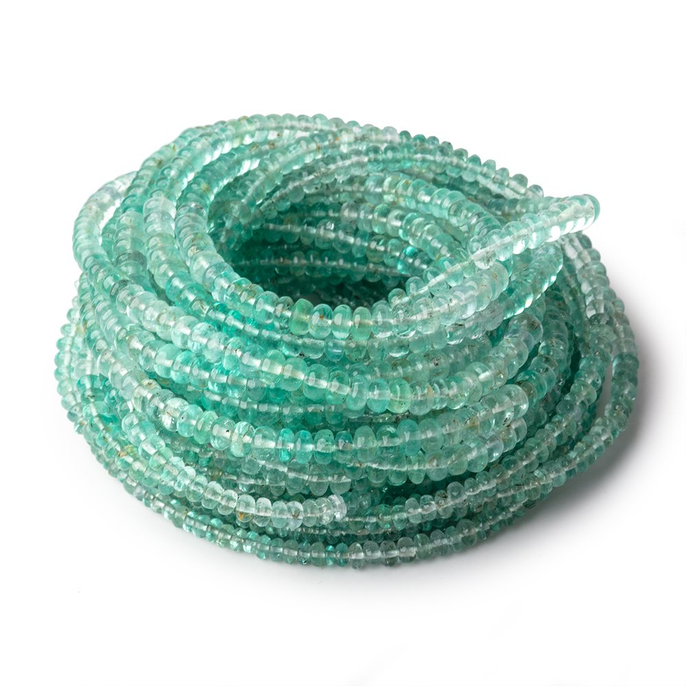 2-4mm Emerald Plain Rondelle Beads 17.75 inch 230 pieces AAA