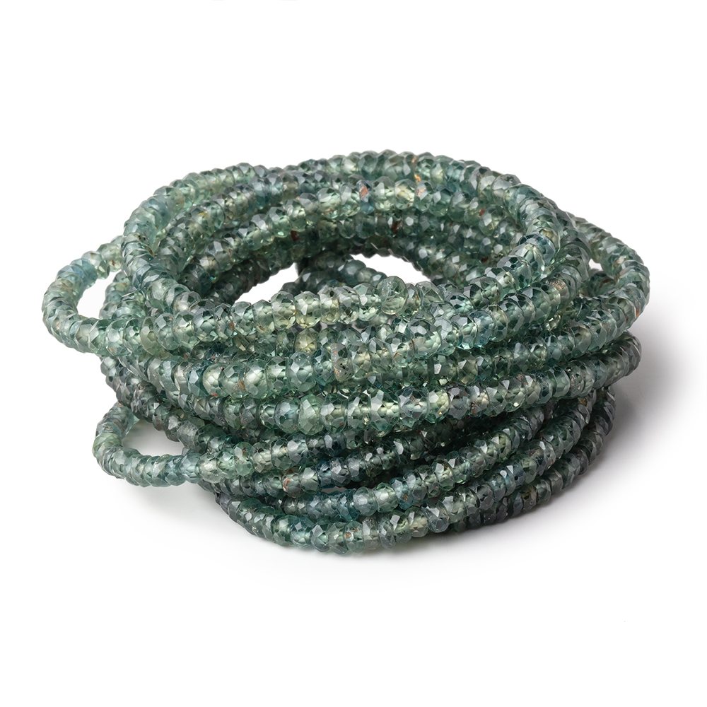 2-4mm Green Sapphire Faceted Rondelle Beads 16 inch 227 pieces
