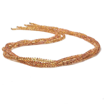 2-4mm Orange Yellow Fancy Sapphire plain rondelles 19 inch 302 beads AA
