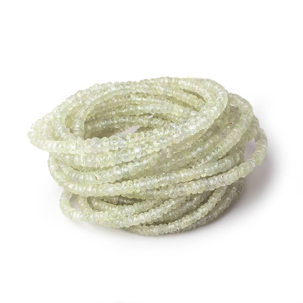 2-4mm Pale Green Sapphire Faceted Rondelle Beads 16 inch 225 pieces