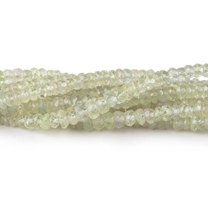 2-4mm Pale Green Sapphire Faceted Rondelle Beads 16 inch 225 pieces