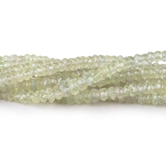 2-4mm Pale Green Sapphire Faceted Rondelle Beads 16 inch 225 pieces