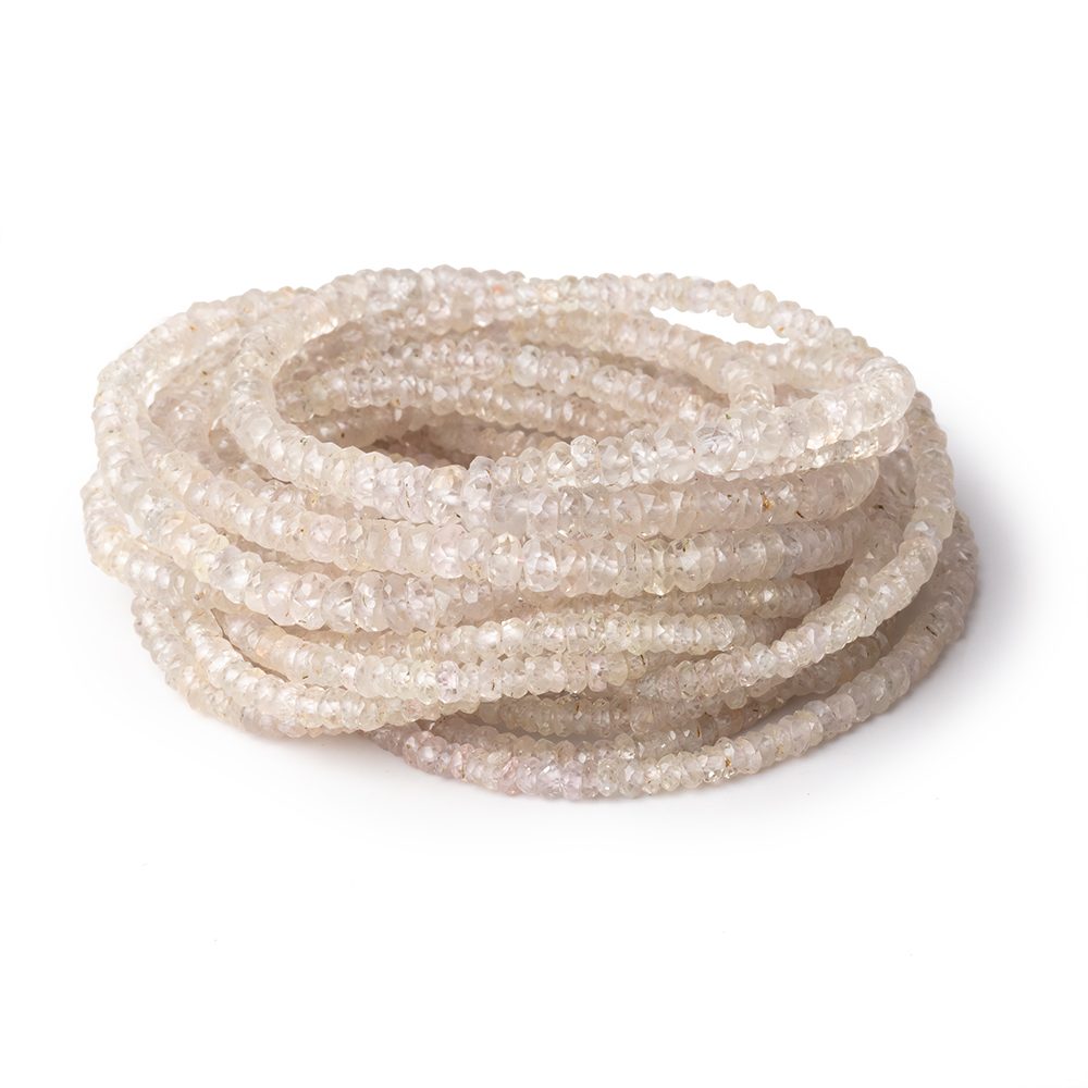 2-4mm Pale Pink Sapphire Faceted Rondelle Beads 16 inch 225 pieces