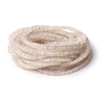 2-4mm Pale Pink Sapphire Faceted Rondelle Beads 16 inch 225 pieces