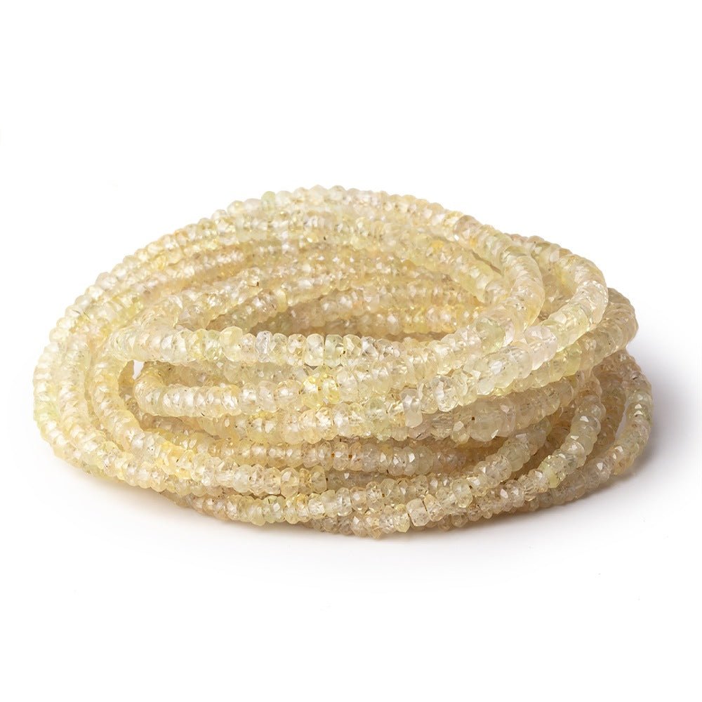 2-4mm Pale Yellow Sapphire Faceted Rondelle Beads 16 inch 227 pieces